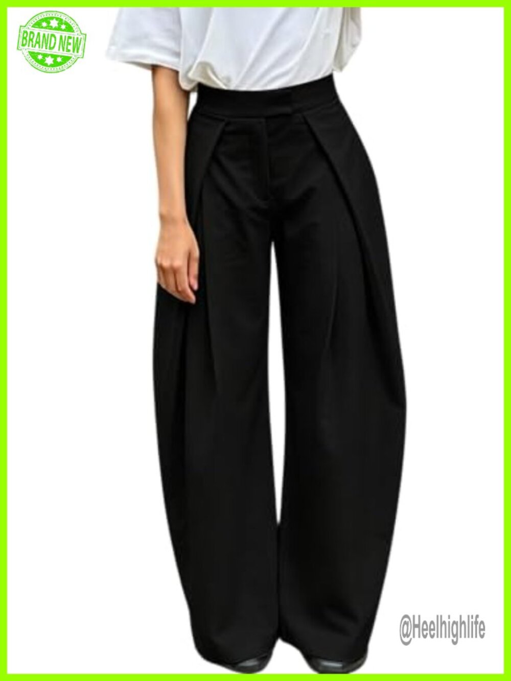 Wide Leg Pleated Dress Pants High Waisted Business Casual Trousers
